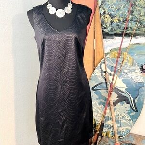 🖤VTG Brioche of California, Black Animal Print Patterned Piece,Open Square Back